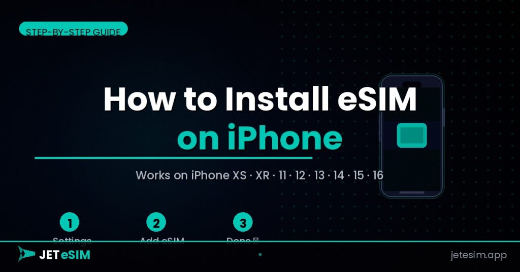 install eSIM on iPhone travel eSIM guide by Jet eSIM