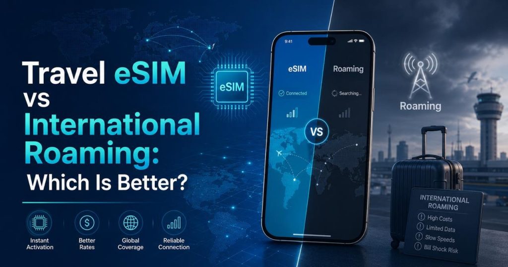 travel eSIM vs international roaming travel eSIM guide by Jet eSIM